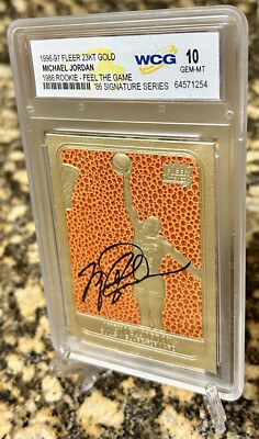 MICHAEL JORDAN FLEER Graded GEM-MT 10 Signature Series 23KT GOLD