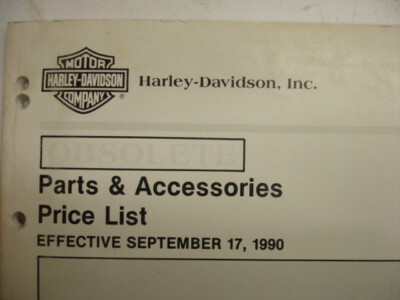 HARLEY DAVIDSON Parts & Accessories PRICE LIST 1990 P/N 99422-90