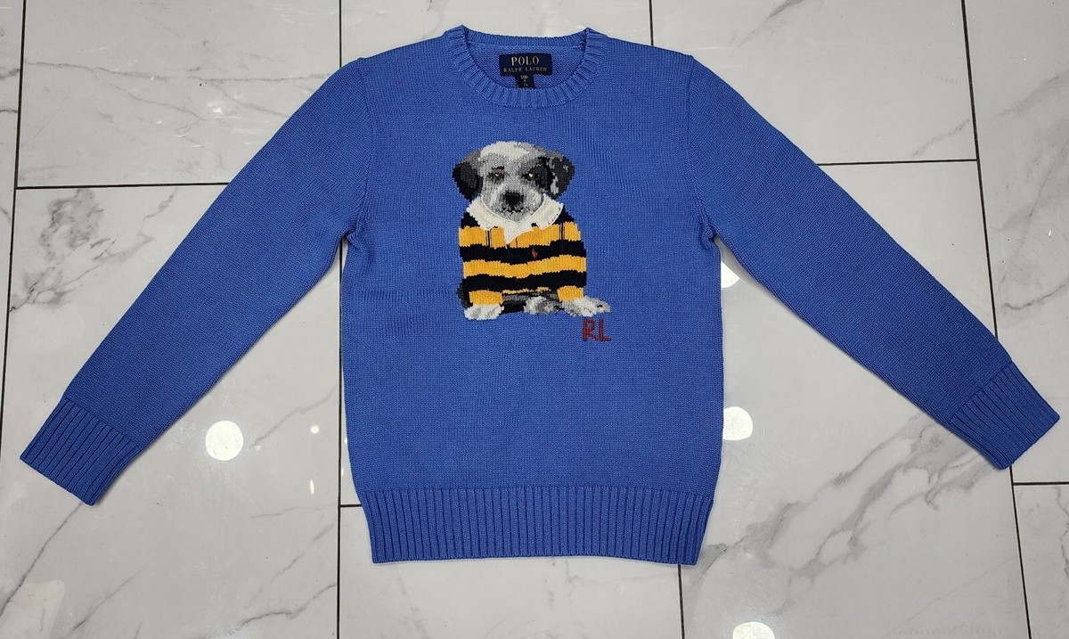 Kids Polo Ralph Lauren Dog Graphic Knitted Sweater-- SIZE SMALL (8