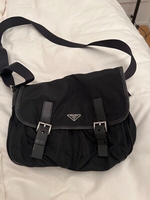 PRADA Messenger Bag Black Nylon | eBay
