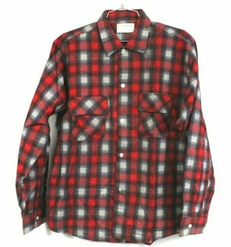 ST JOHNS BAY Big Mac plaid flannel camp shirt MEDIUM vtg 80s 90s