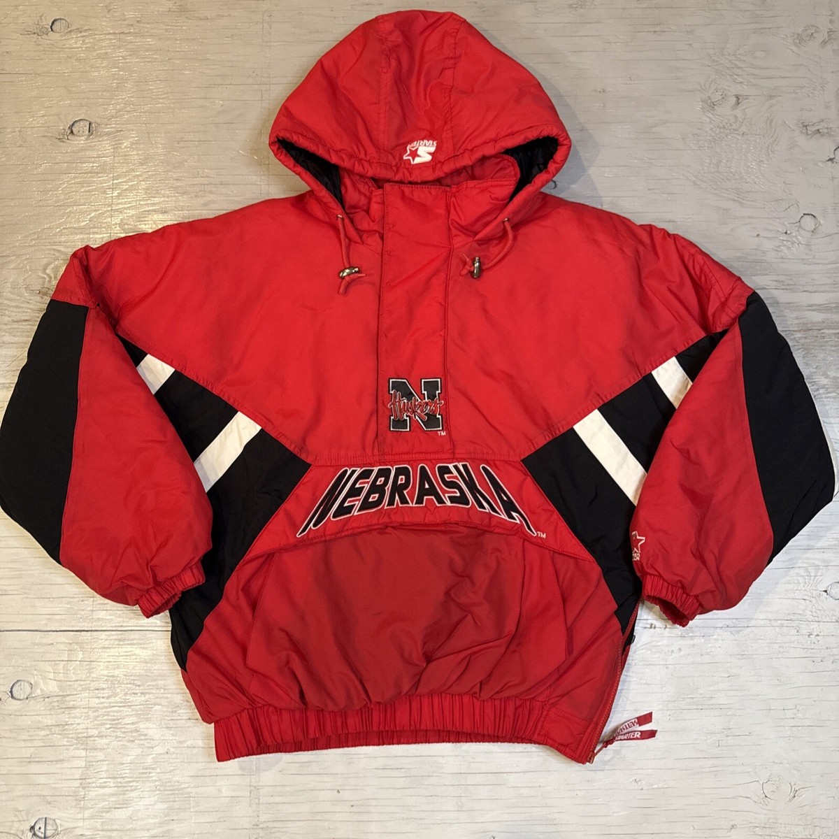 Vintage 90s NCAA Starter Nebraska Cornhuskers Pullover 1/2 Zip