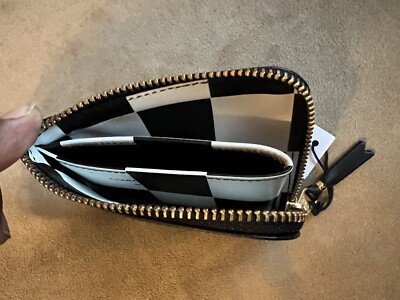 COMME DES GARCONS CLASSIC BLACK B&W CHECK PRINT INTERIOR LEATHER