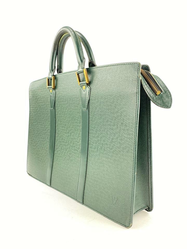 Louis Vuitton Green Taiga Leather Lozan Attache Briefcase