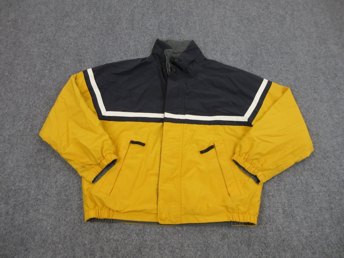 Nautica Jacket Mens Large Yellow Gray Outdoors Sailing Parka