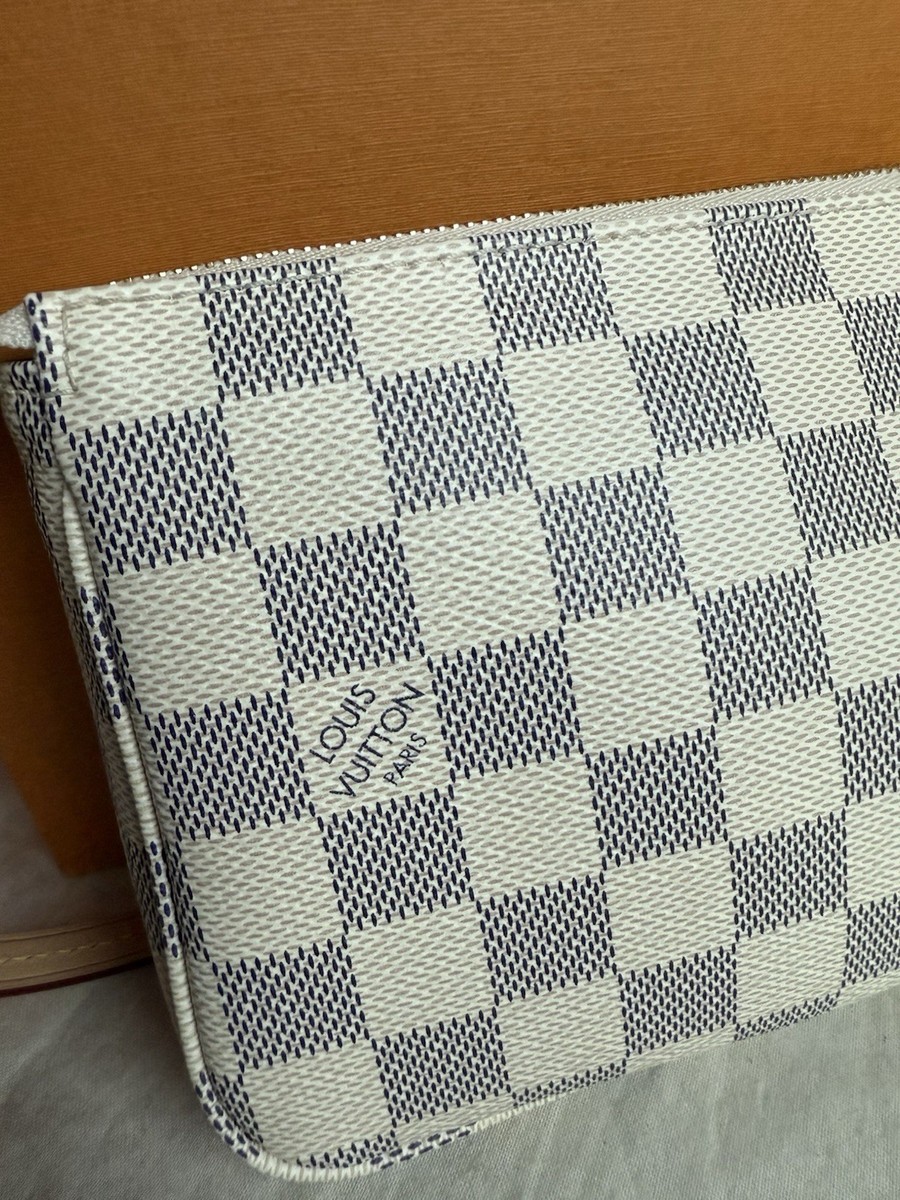 Louis Vuitton Pochette Accessories NM Damier Azur Pouch | eBay