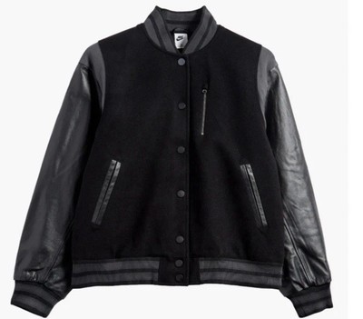 Nike Sportswear Oversized Wool Leather Destroyer Jacket SzXL NEW