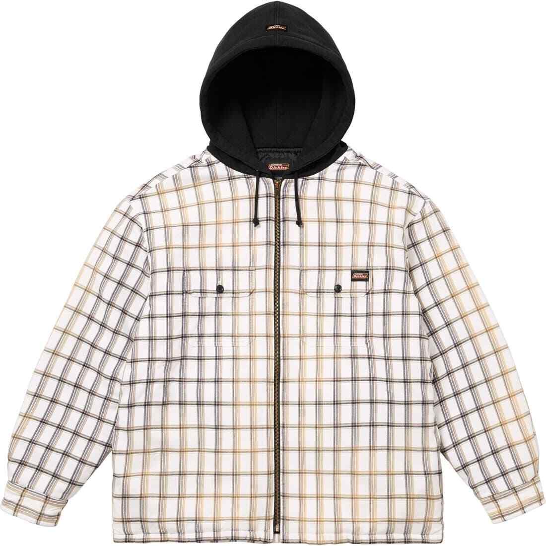 Supreme Dickies Plaid Hooded Zip Up Shirt 2colors White Black Size