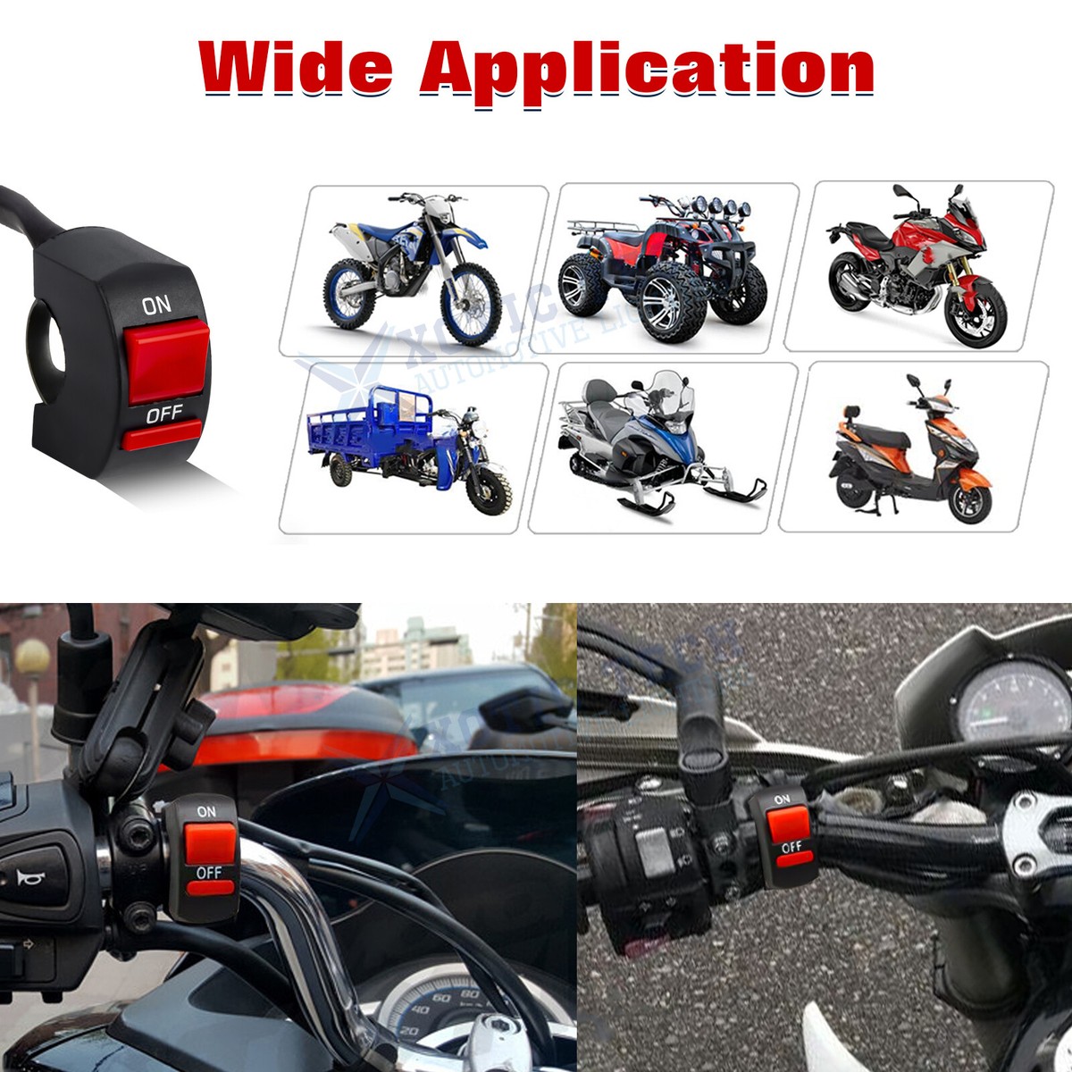 Motorcycle Handlebar ATV Light Kill Switch for Scooter