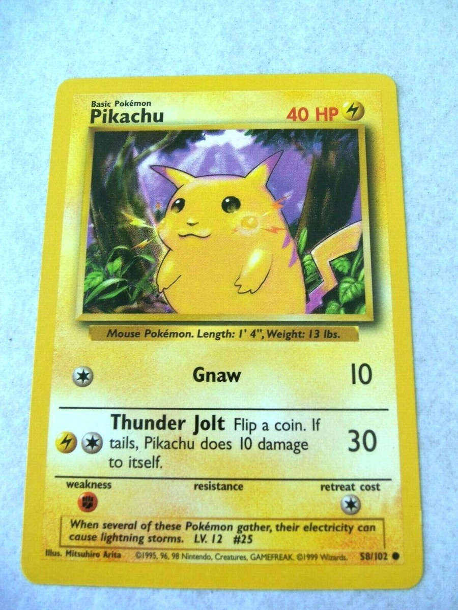 Pokemon Pikachu Yellow Cheeks 1999 58/102 Base Set! | eBay