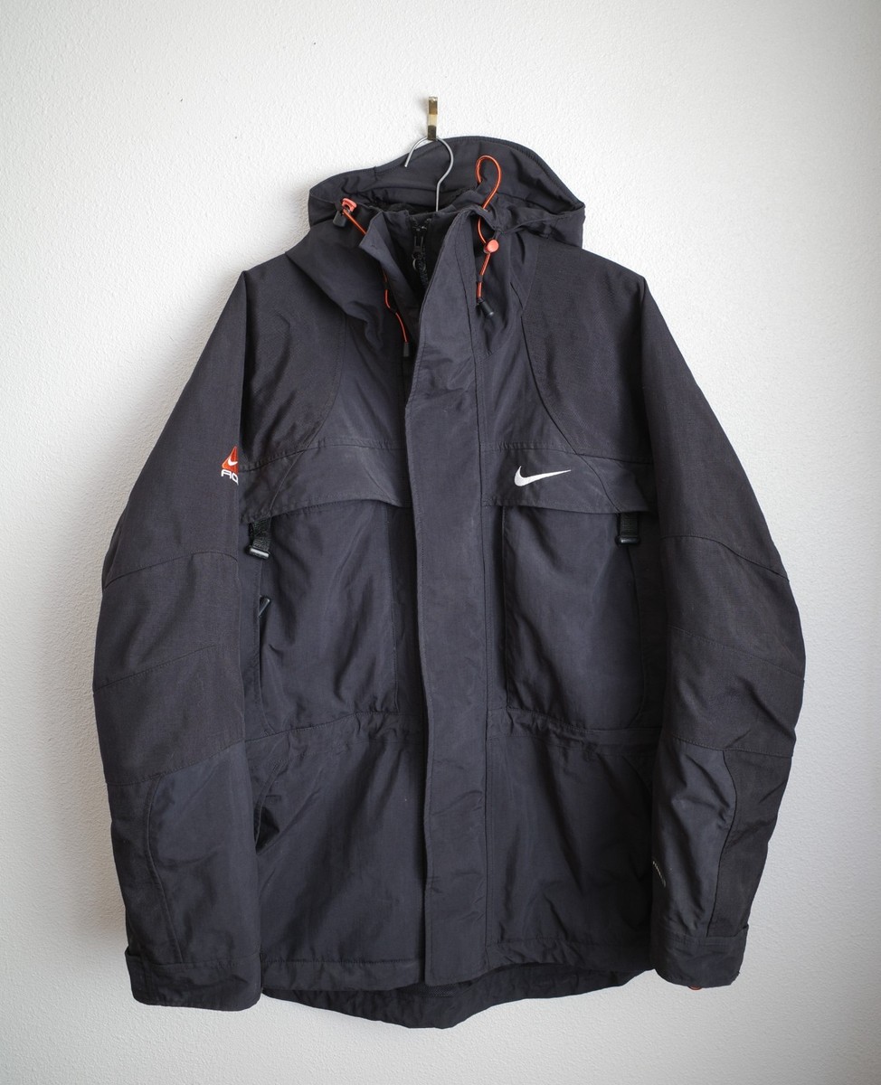 Vintage 90's Nike ACG Jacket Men's Small Black Full Zip Strap