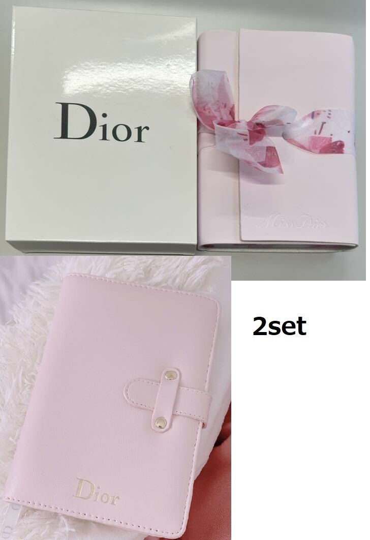 Christian Dior Novelty 2 Set Diary Notebook Notepad pink flower