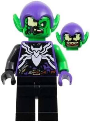 LEGO Marvel Venomised Green Goblin Minifigure with Glider Spider