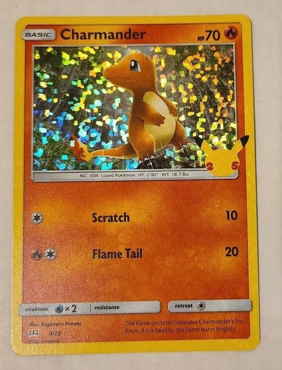 1x Pokemon Charmander 9/25 HOLO 25th Anniversary Mcdonalds Promo