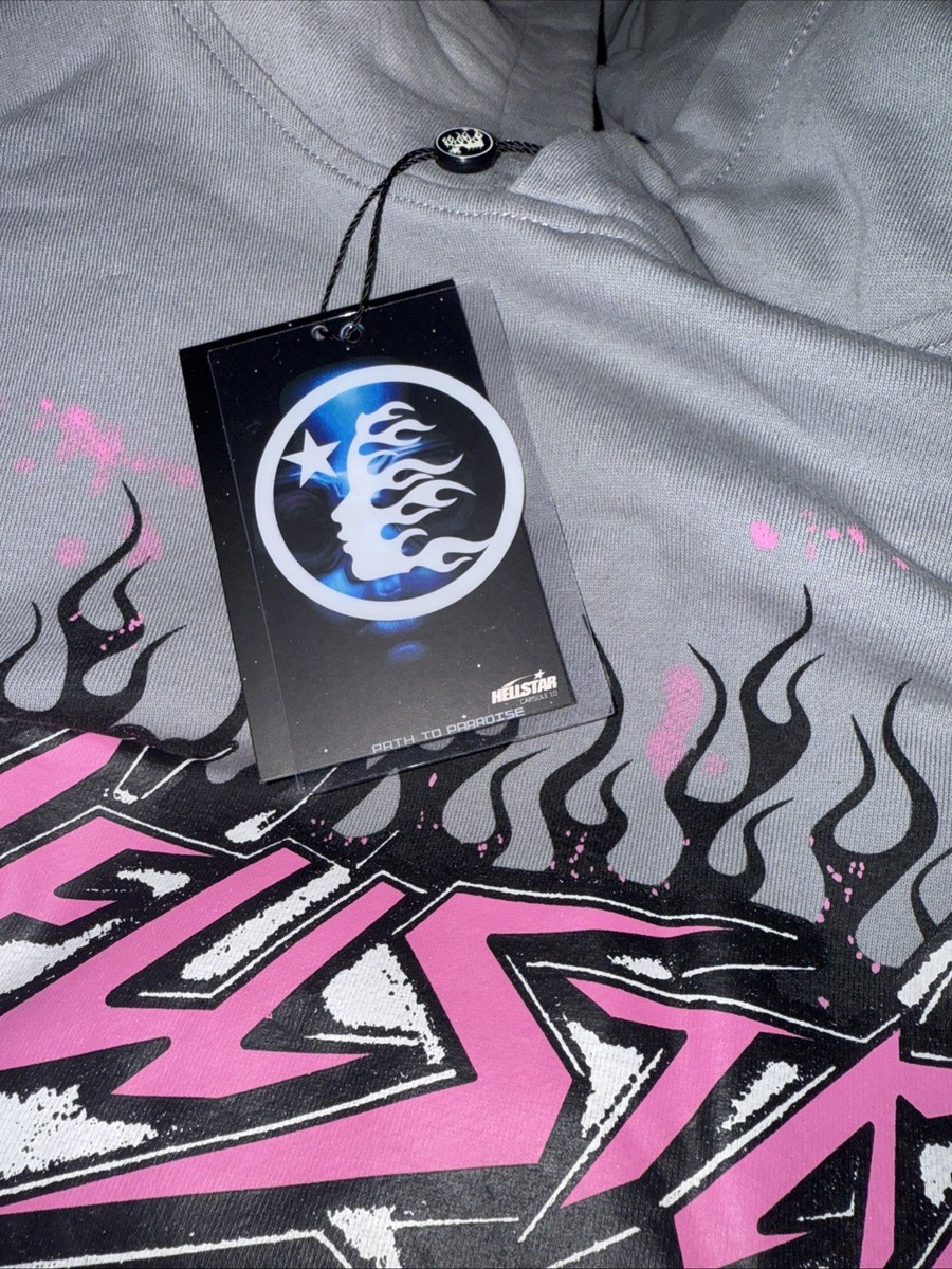Hellstar Future Flame Hoodie Faded Gray, Pink And Black Size M | eBay