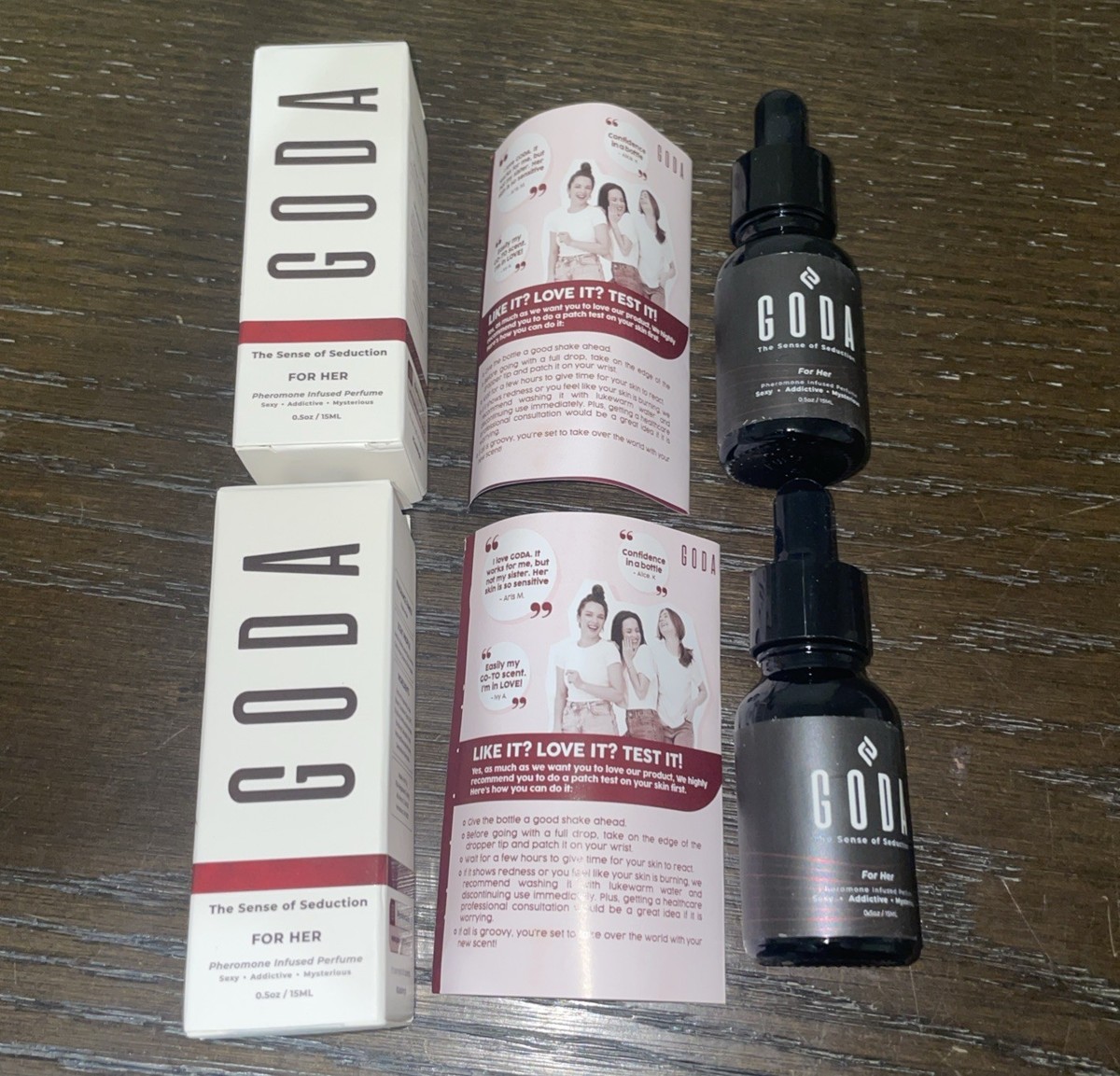 2 Goda For Her Pheromone Infused Perfume 0.5 fl oz 15ml Vegan