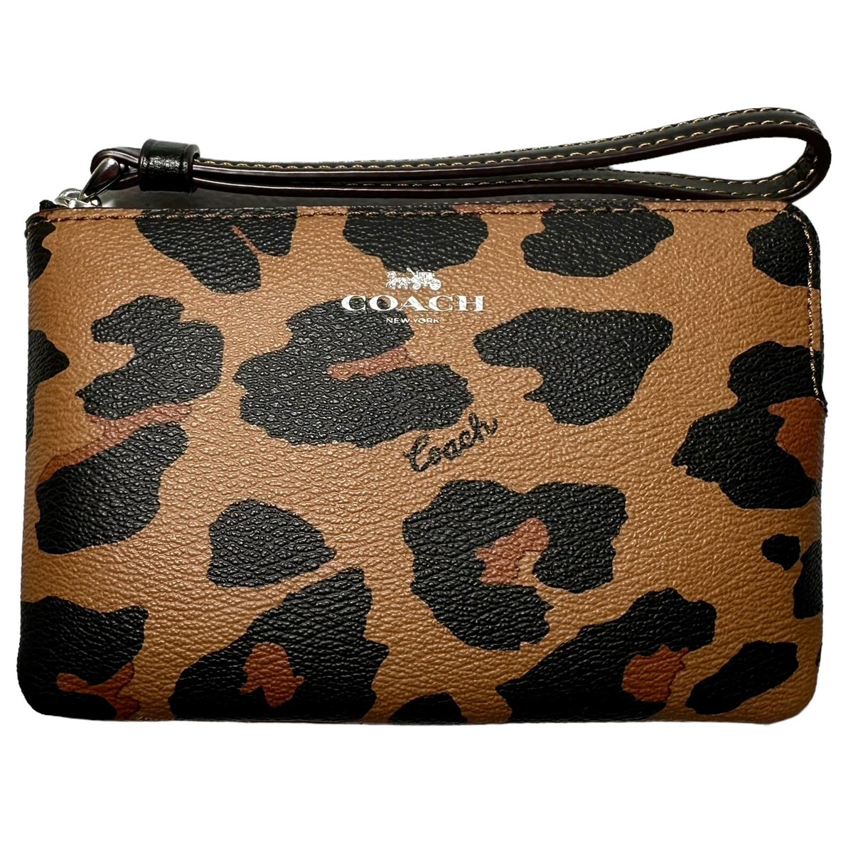 NEW Corner Zip Wristlet Leopard Print #CC871 | eBay
