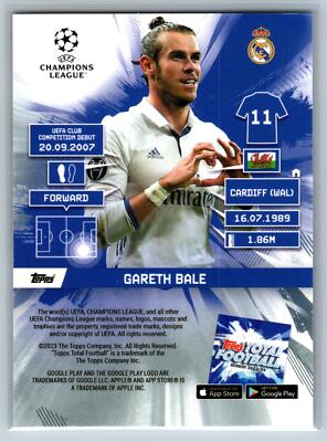 Gareth Bale 2024 Topps Total Football 1st Edition #/99 SN #506 | eBay