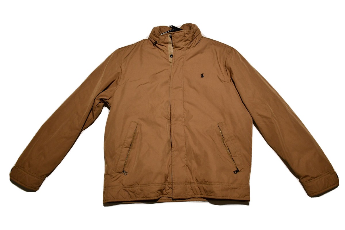 Polo Ralph Lauren Jacket Collared Khaki Tan S Lightweight Zip-Up