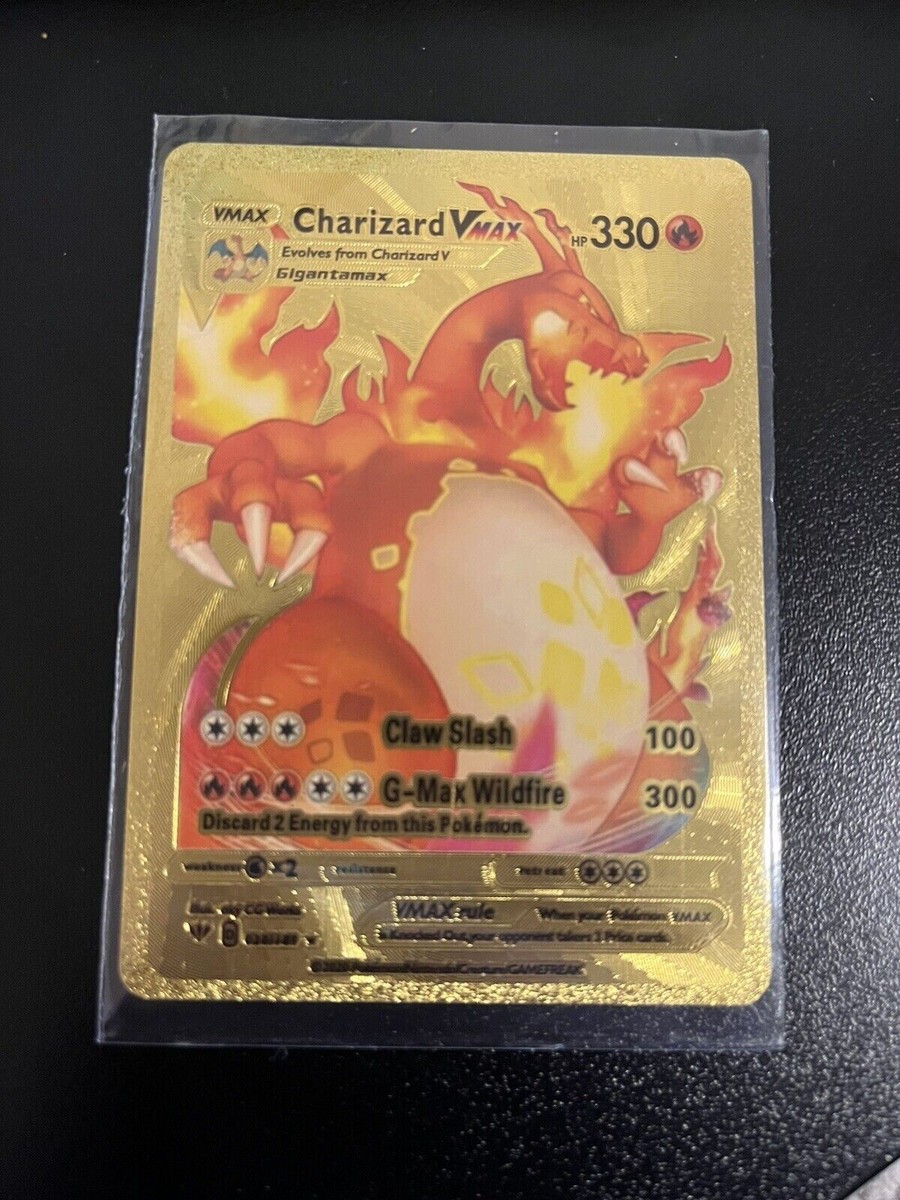 Pokémon TCG Charizard VMAX HP330 020/189 Gold Foil FAN ART CARD | eBay