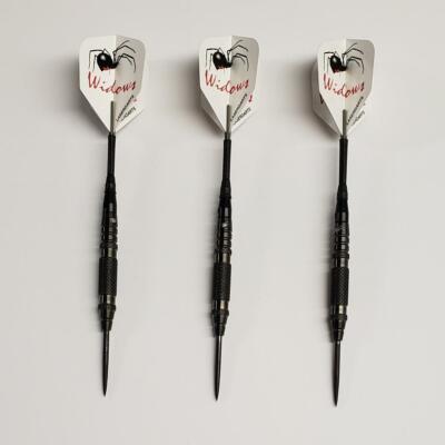 LASERDARTS BLACK WIDOWS 26 GRAM KNURLED Fixed-Point Steel Tip