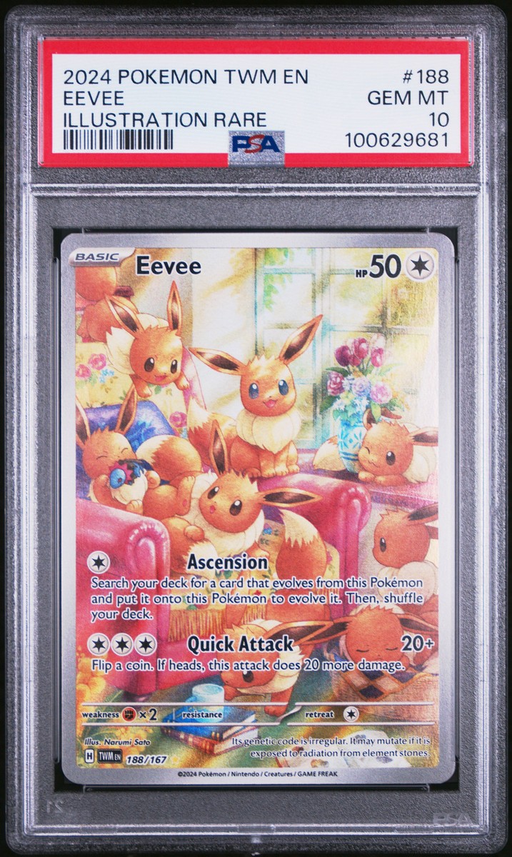 PSA 10 Eevee Illustration Rare #188 2024 Pokemon Twilight