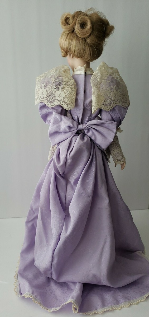 Franklin Heirloom Doll 1989 Victorian Purple Dress 22