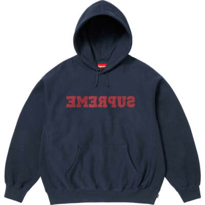 Supreme Reverse Hooded Sweatshirt Navy | eBay