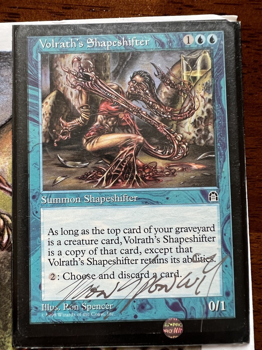 MTG RARE Volrath's Shapeshifter card and print art signed by Ron