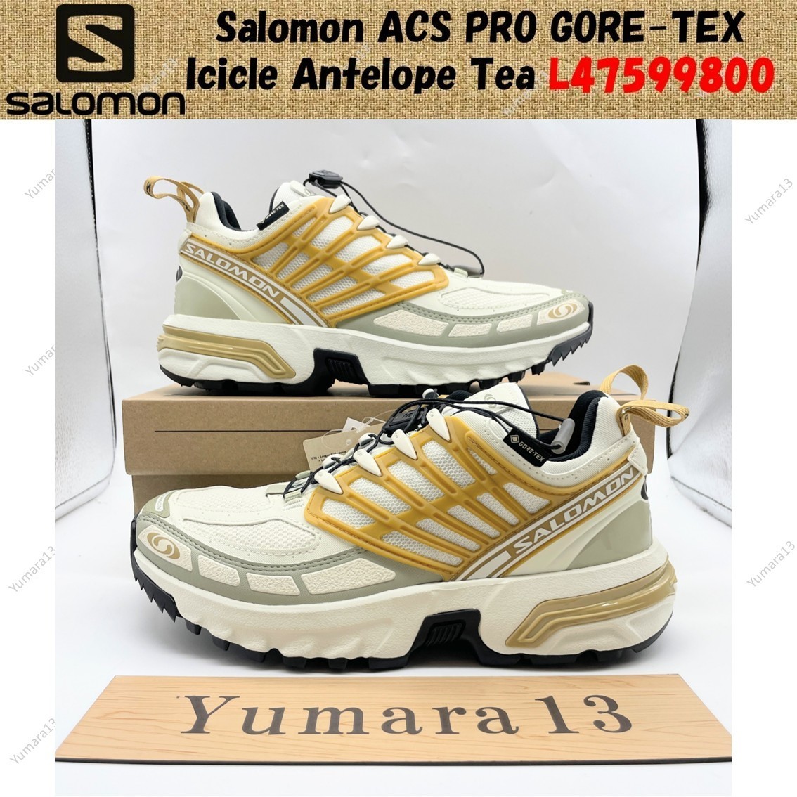 Salomon ACS PRO GORE-TEX Icicle Antelope Tea L47599800 Men's Size