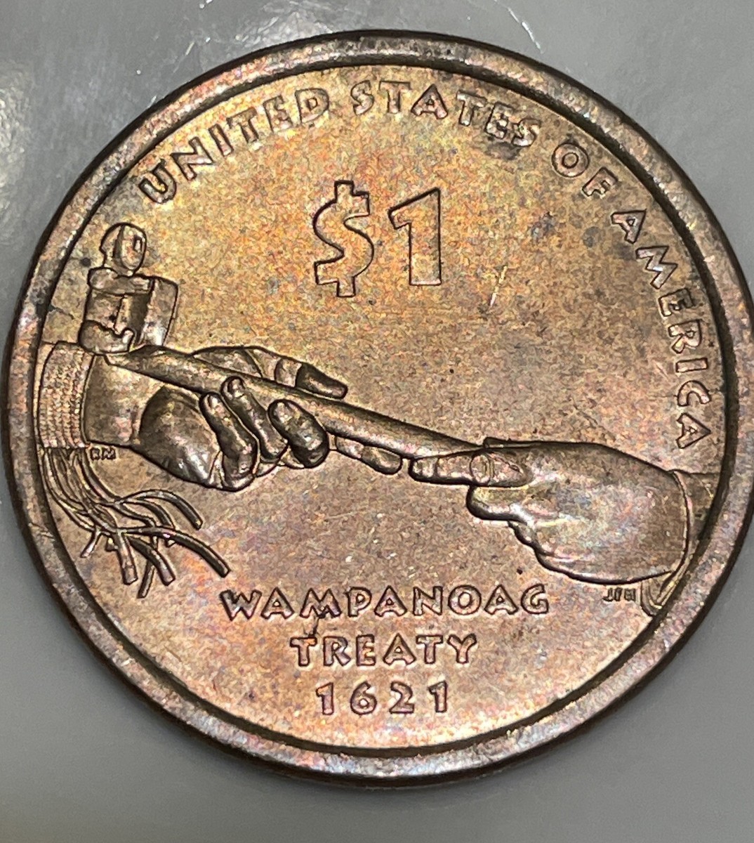 Rare Wampanoag Treaty of 1621 Native American & Sacagawea dollar