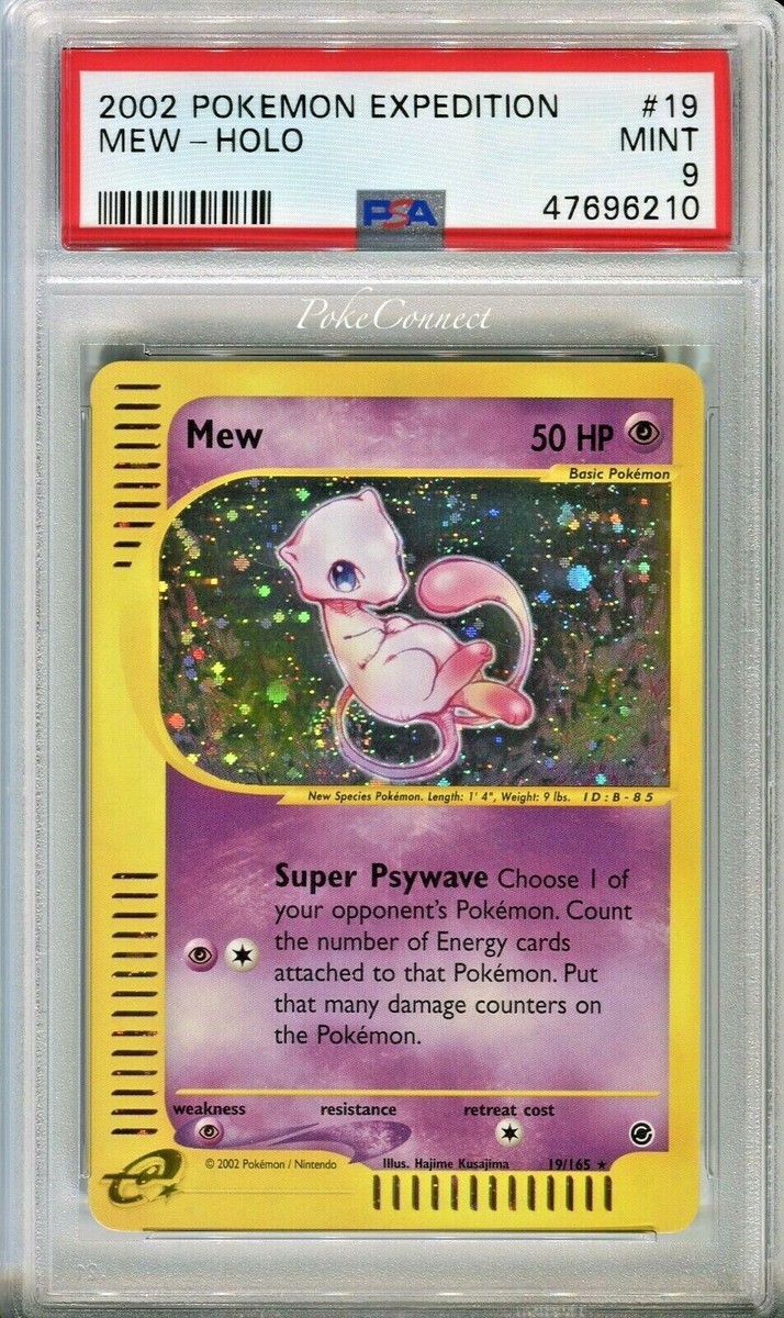 PSA 9 MINT Pokemon MEW Holo Rare 2002 Expedition 19/165 SWIRL | eBay