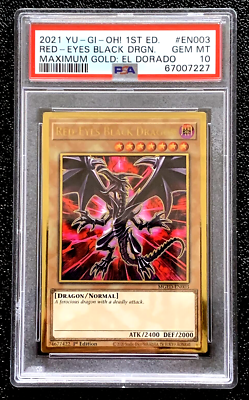 PSA 10 2021 RED EYES BLACK DRAGON YUGIOH 1ST ED MAXIMUM GOLD