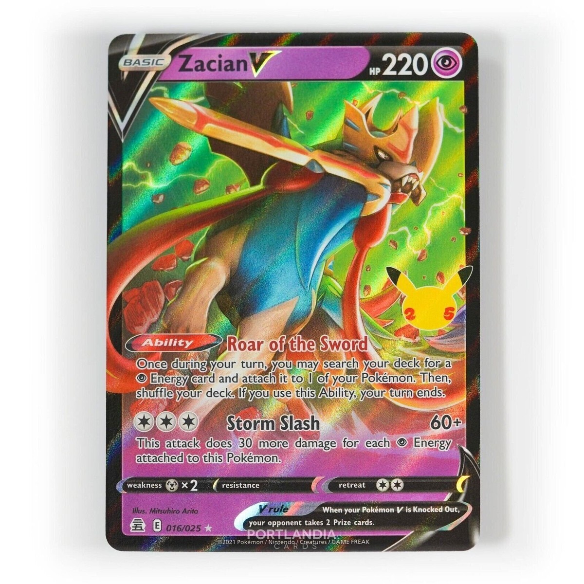 Pokemon - Zacian V - 016/025 - Celebrations 25th - Half Art Card