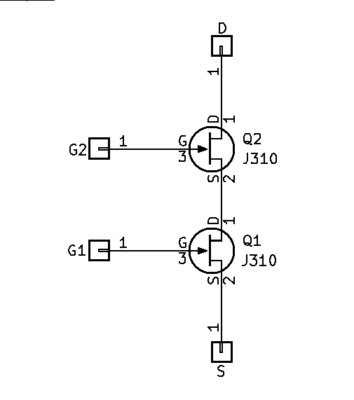 Dual-Gate J310 JFET Breakout PCB / Device Pre-installed / QTY: 3