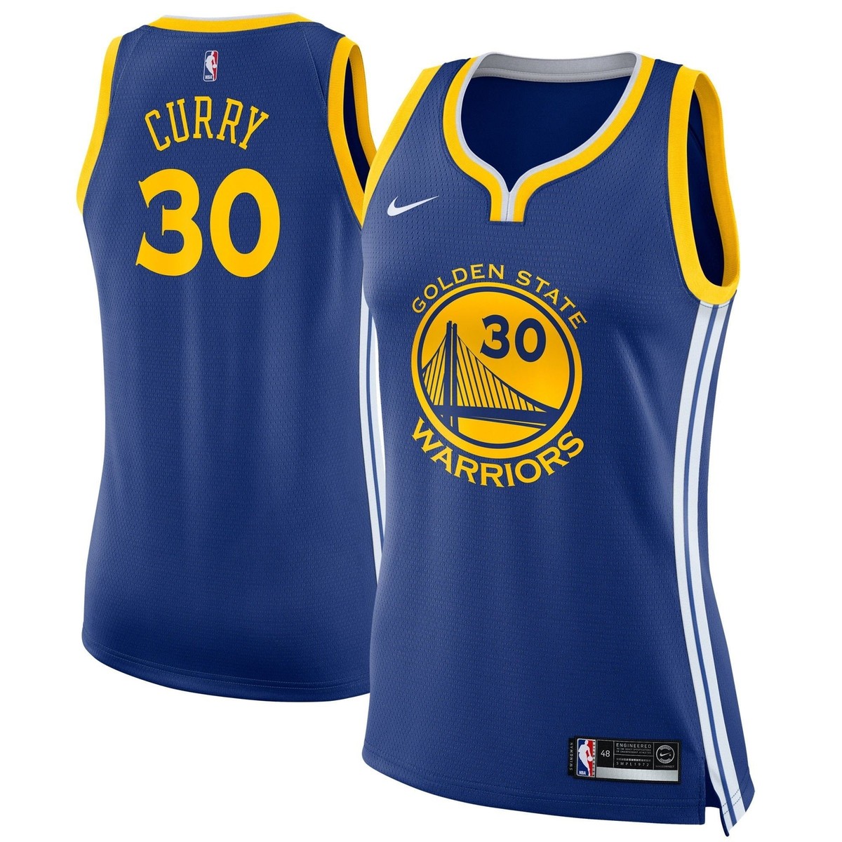 867034-495] Womens Nike NBA GS Warriors Away Icon Swingman Jersey