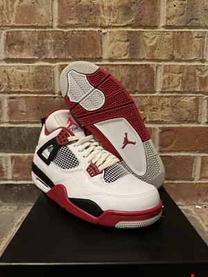 New 10 Nike Air Jordan 4 Retro Fire Red Mars Blackmon White Black