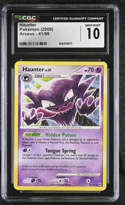 CGC 10 GEM MINT Haunter 2009 Arceus 41/99 Pokemon Card | eBay