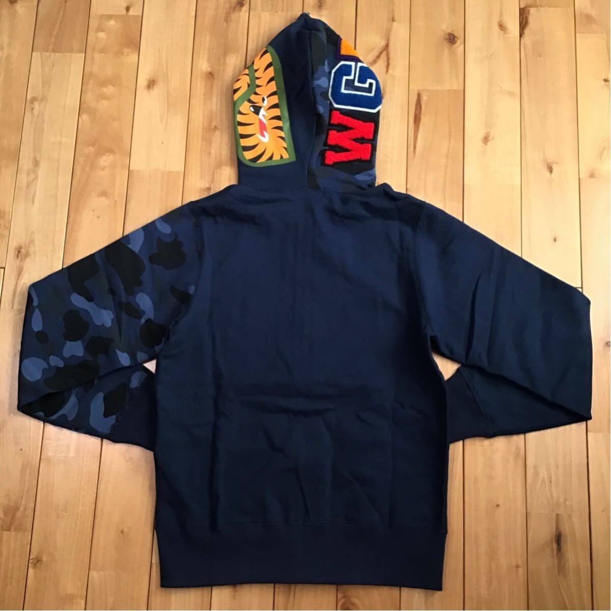 BAPE Blue camo x Navy Shark full zip hoodie A Bathing Ape Size S