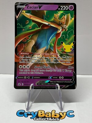 Pokemon Zacian V 016/025 Celebrations ULTRA RARE 25th Anniversary