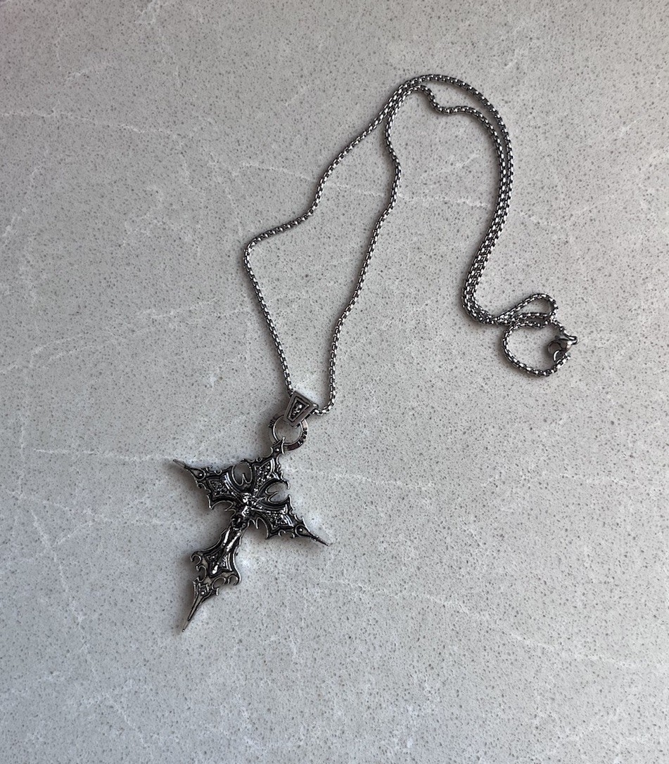 Gothic/Y2K Silver Cross Necklace Unisex Jewelry Emo Streetwear | eBay