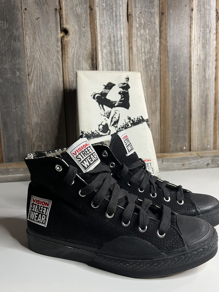 Vintage RARE Black Vision Street Wear Skate HiTop Shoes Size 7 NOS