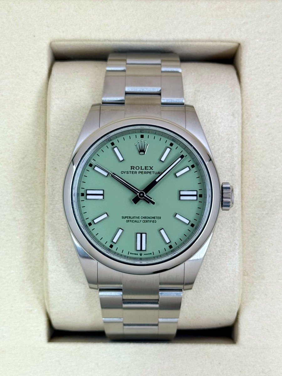 NEW 2025 Rolex Oyster Perpetual 41mm 134300 Pistachio Dial | eBay