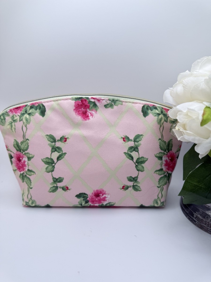 Estee Lauder Makeup Cosmetic Bag Pink Floral Zip Top Spring 2025