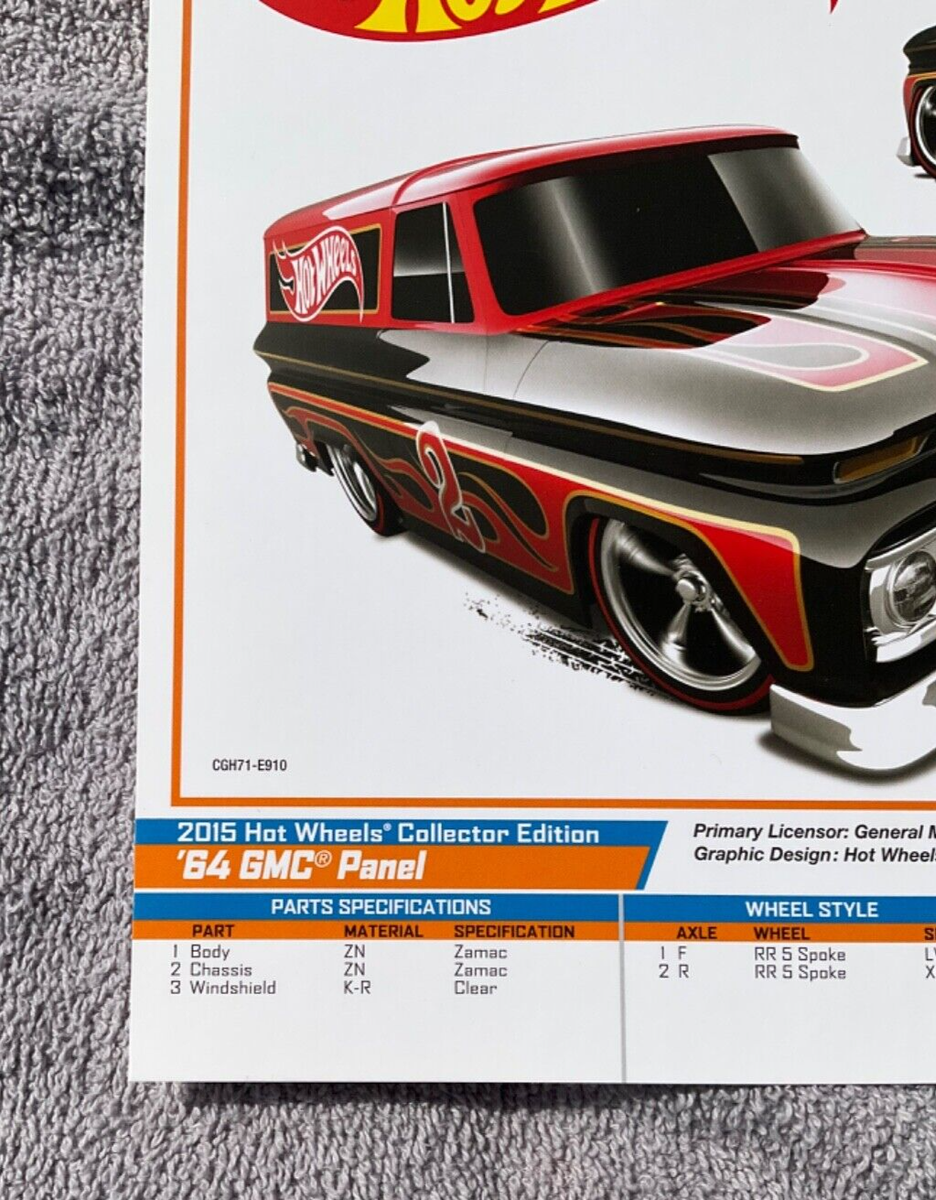 Hot Wheels 64 GMC Panel 2015 Kmart sign e-sheet collector edition