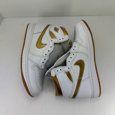 Nike Air Jordan 1 Retro OG Shoes White Metallic Gold FD2596-107
