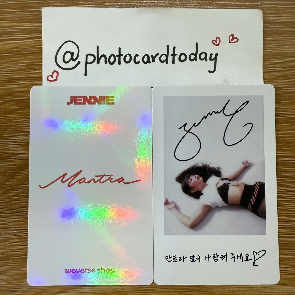 BLACKPINK JENNIE MANTRA POB PRE-ORDER OFFICIAL PHOTOCARD BLINK