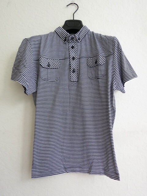 SS06 DIOR HOMME BLACK/WHITE POLO sz S hedi slimane, saint laurent