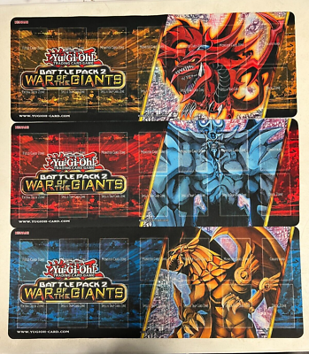 Yugioh Set of All 3 Battle Pack 2 War of the Giants Playmats