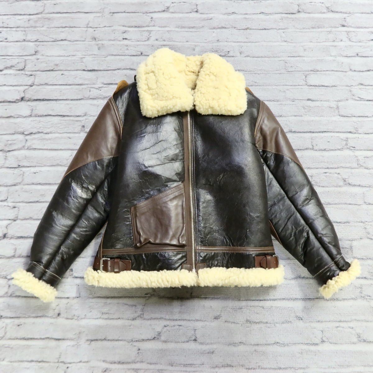 Vintage JA Dubow MFG Type B-3 Shearling Leather Flight Pilot